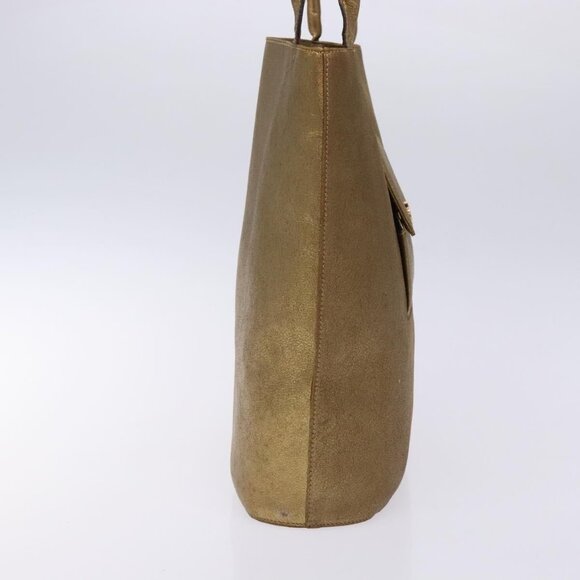 Salvatore Ferragamo Gancini Tote Bag Leather Gold Auth - Picture 11 of 16